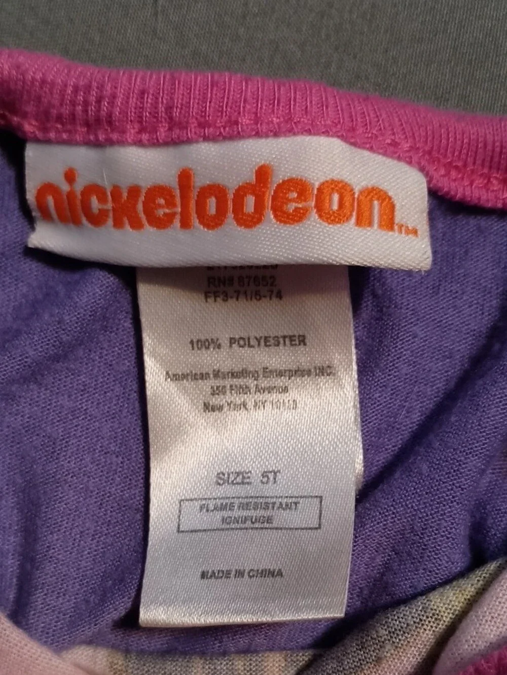 Vintage Nickelodeon Pink & Purple Dora Rock Star Long-Sleeve Pajama Shirt